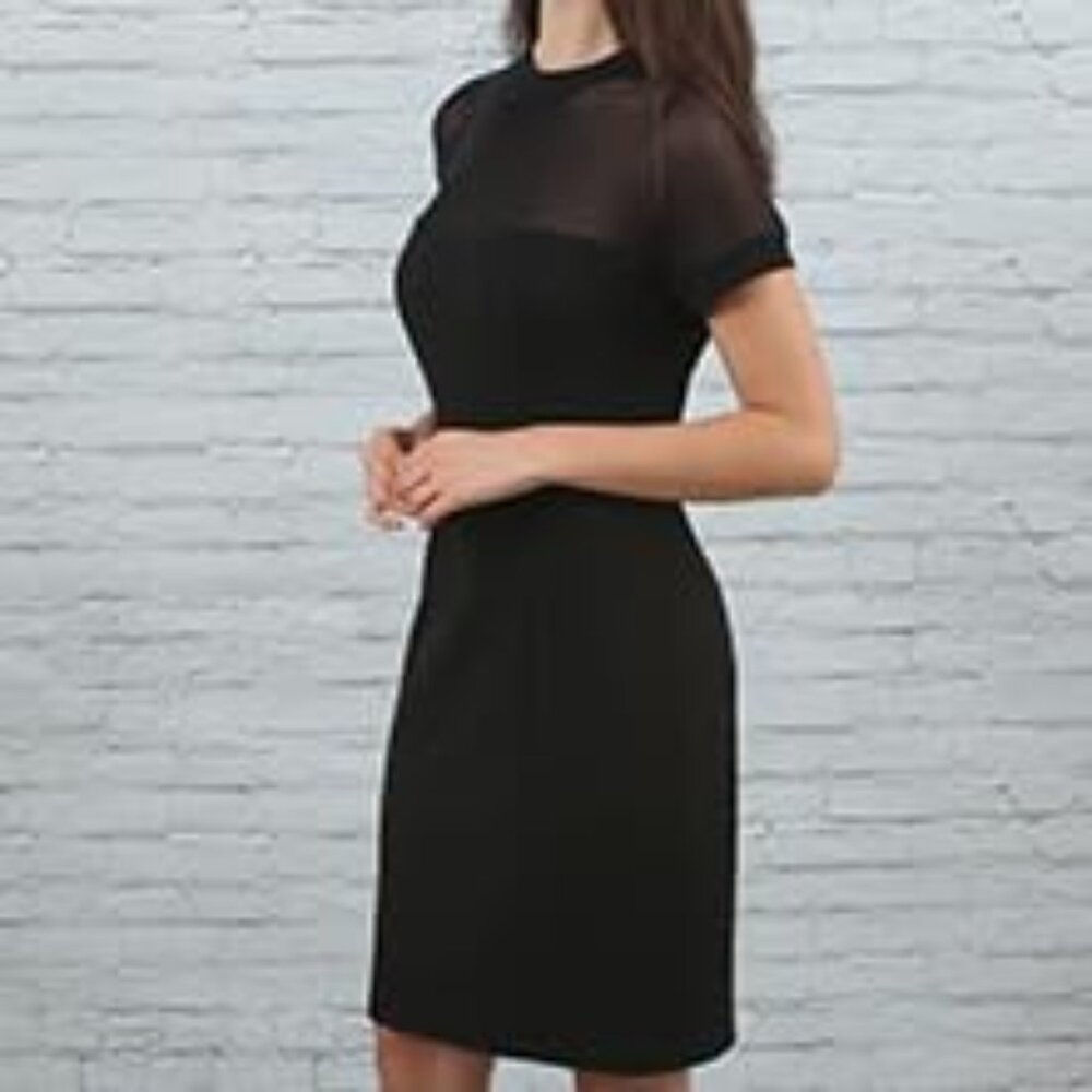Bebe Illusion Neck Midi Dress